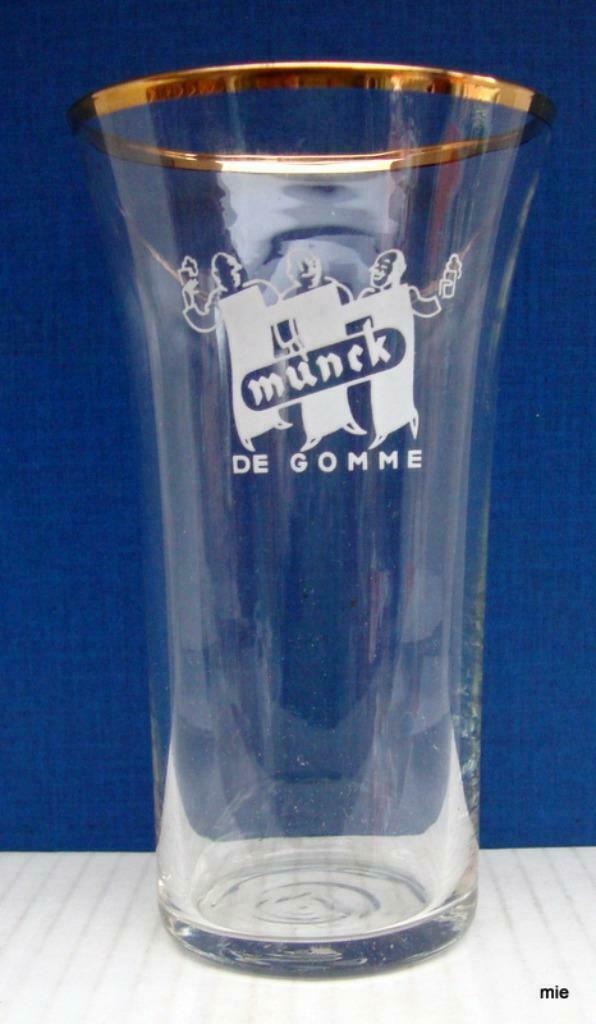 bier brouwerij glas Munck De Gomme  Ruddervoorde uitlopend b, Verzamelen, Ophalen of Verzenden, Zo goed als nieuw, Bierglas