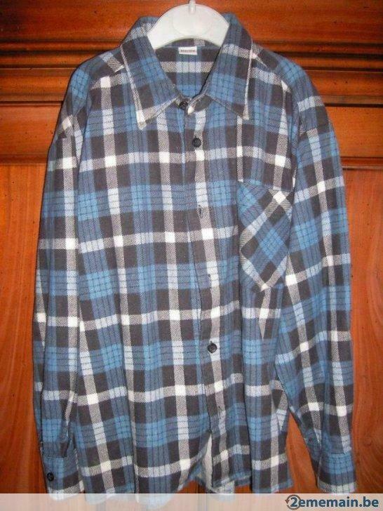 Chemise à carreaux bleus 122/128, Kinderen en Baby's, Kinderkleding | Maat 104, Gebruikt, Jongen, Shirt of Longsleeve