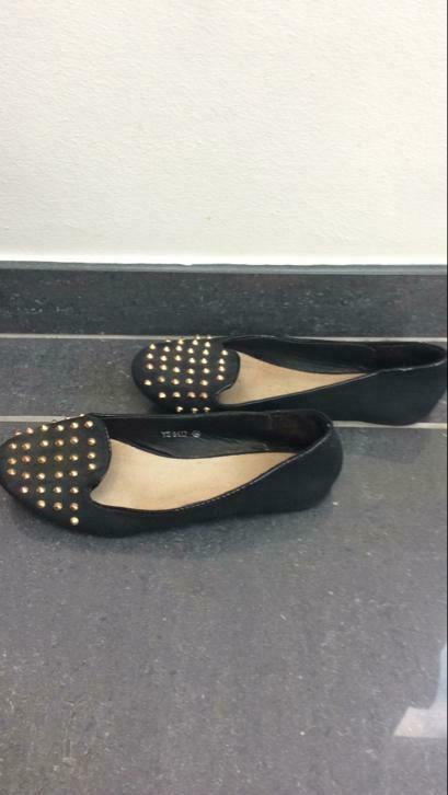 Comfortabele, lederen ballerina’s. Maat 38, Zwart, Zo goed als nieuw, Ballerina's, Ophalen of Verzenden