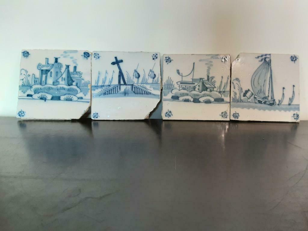 Ancien carreau en Faïence de Delft 18ème siècle, Antiquités & Art, Enlèvement ou Envoi