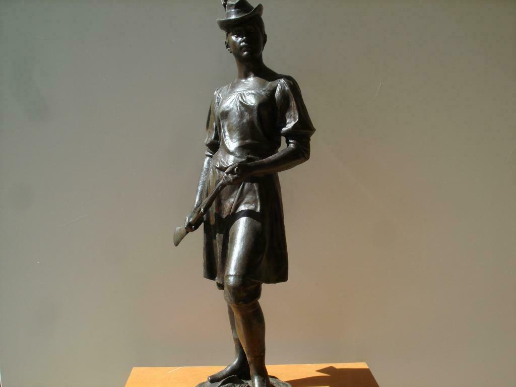 Alphonse de TOMBAY °1843-1918 chasse bronze J. PETERMANN BXL, Antiquités & Art, Enlèvement