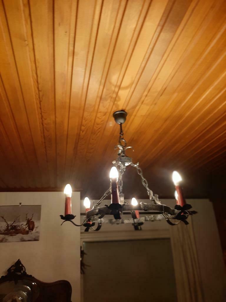 lustre en fer forgé, Maison & Meubles, Enlèvement, Utilisé, Métal