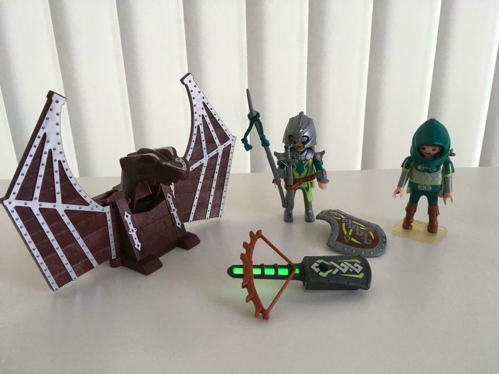Playmobil drakenridders met katapult, Ophalen