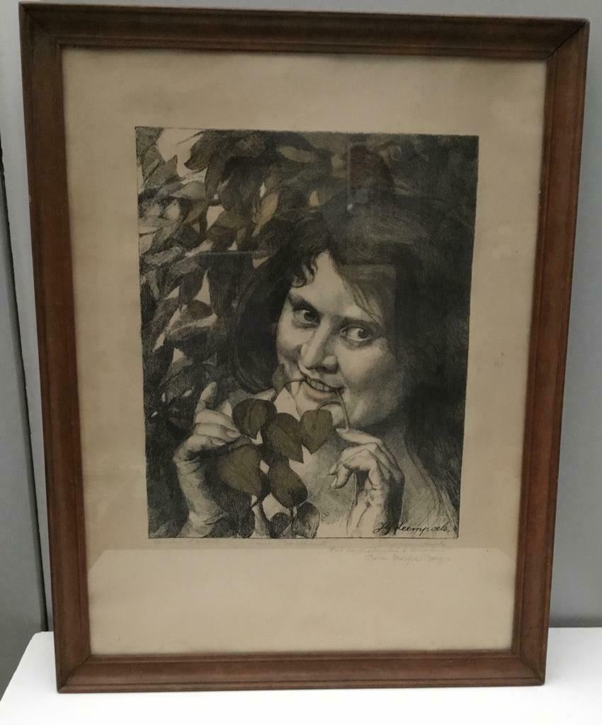 Jef Leempoels litho épreuve d’artiste Une Bachante, Enlèvement ou Envoi