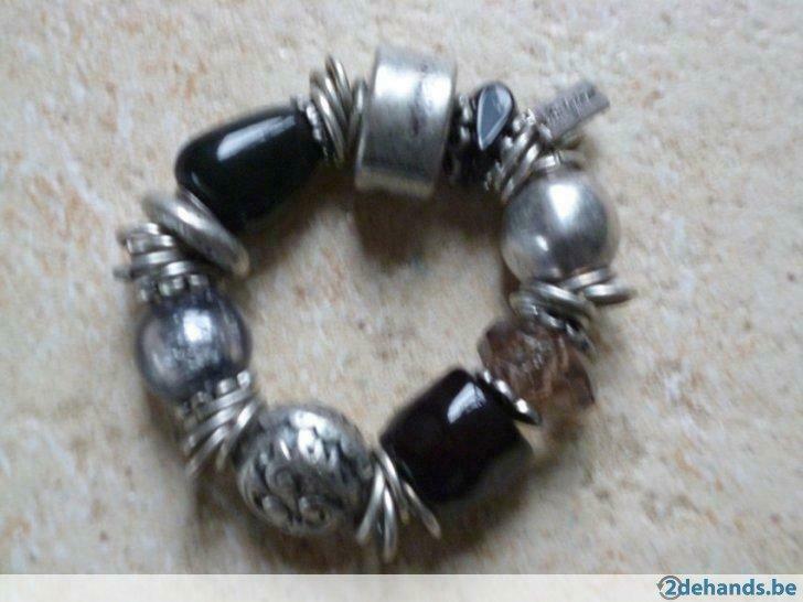 Armband Chartage zwart/zilver (als nieuw), Bijoux, Sacs & Beauté, Neuf