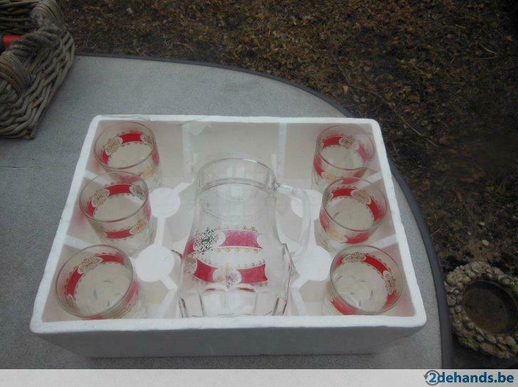 karaf met 6 glazen, retro, antiek, Enlèvement ou Envoi