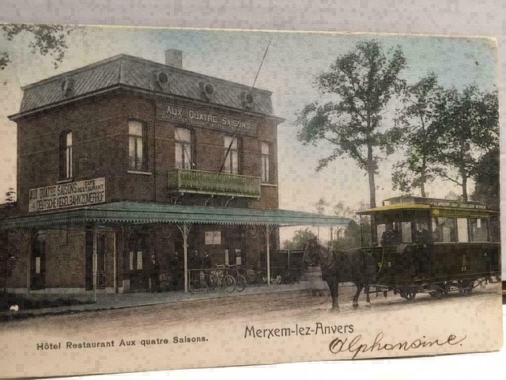 Carte postale ancienne unique 'Merxem - 1905' - avec tramway, Collections, Enlèvement ou Envoi, Avant 1920, Affranchie, Anvers