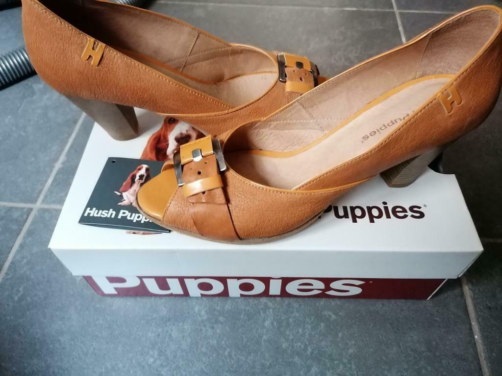 Hush Puppies Taille 40 Couleur Cognac, Très bon état, Beige, Escarpins, Comme neuf, Enlèvement