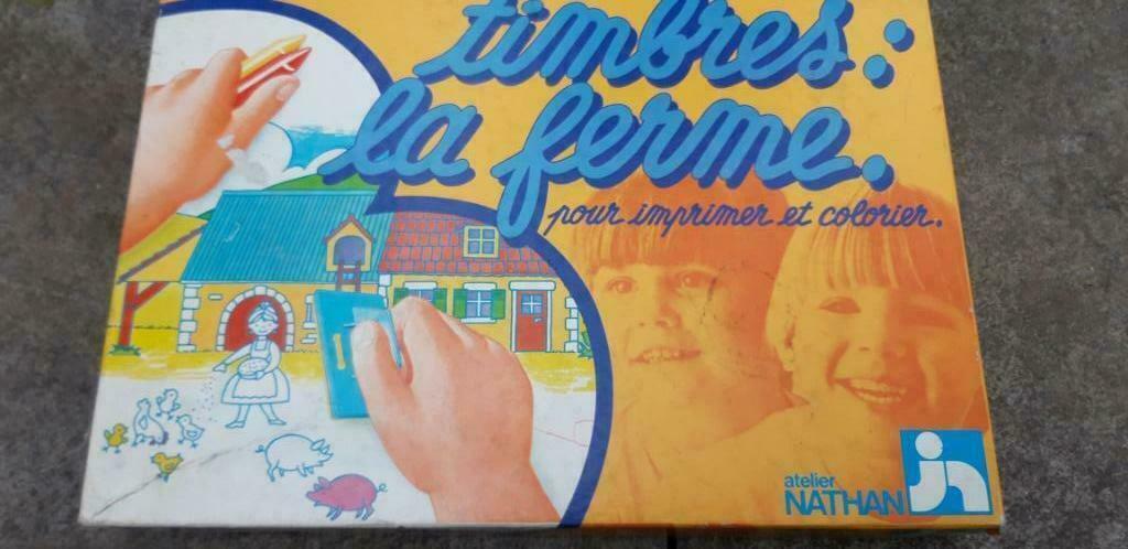 vintage stempeldoos - timbres la ferme van Nathan, Ophalen, Gebruikt, Knutselen