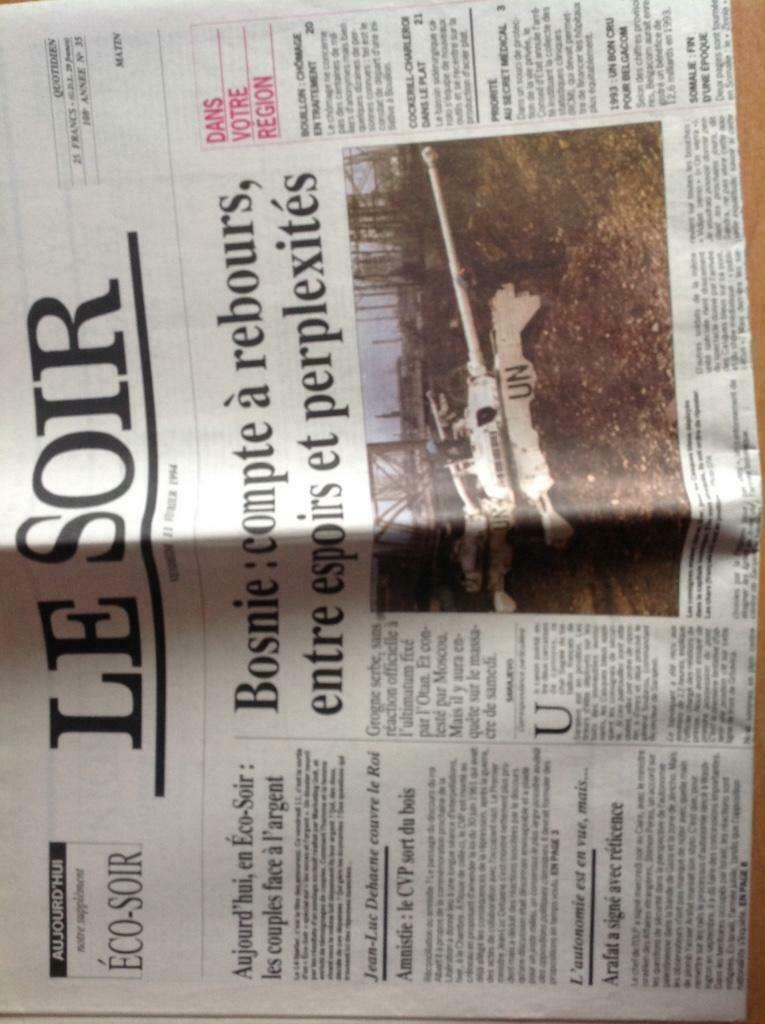 Journal Le Soir du 11 février 1994 - 11/02/1994, Livres, Enlèvement ou Envoi, Utilisé, Journal