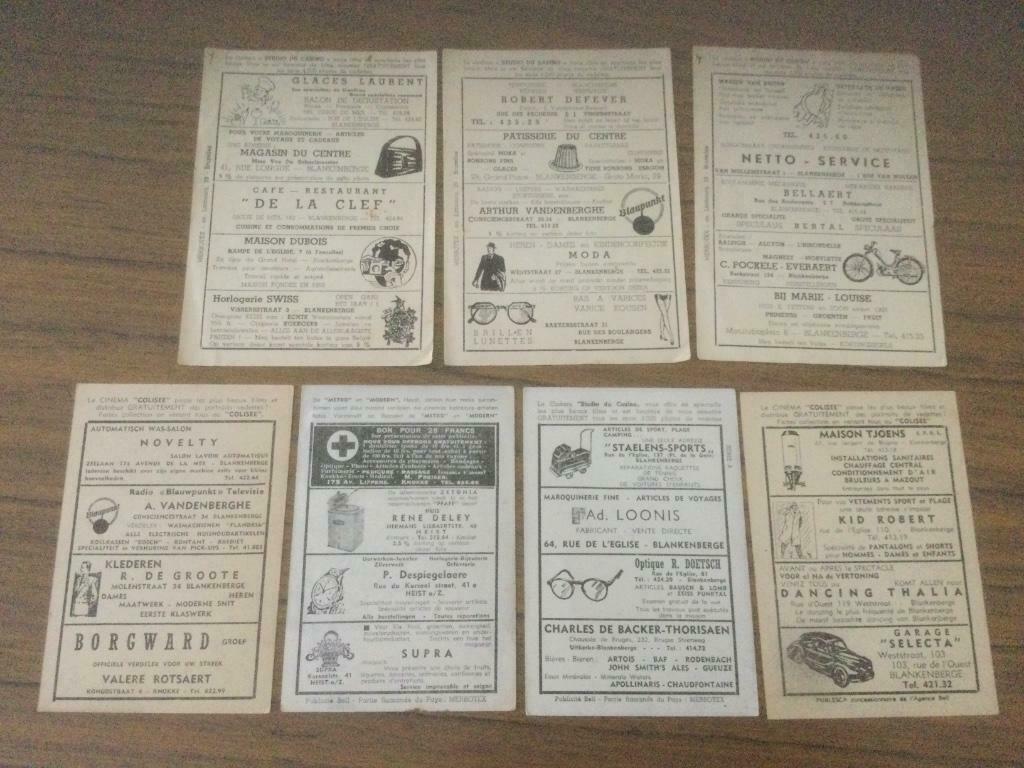 Oude reclame winkels Blankenberge Knokke prenten Hollywood, Ophalen of Verzenden, Gebruikt