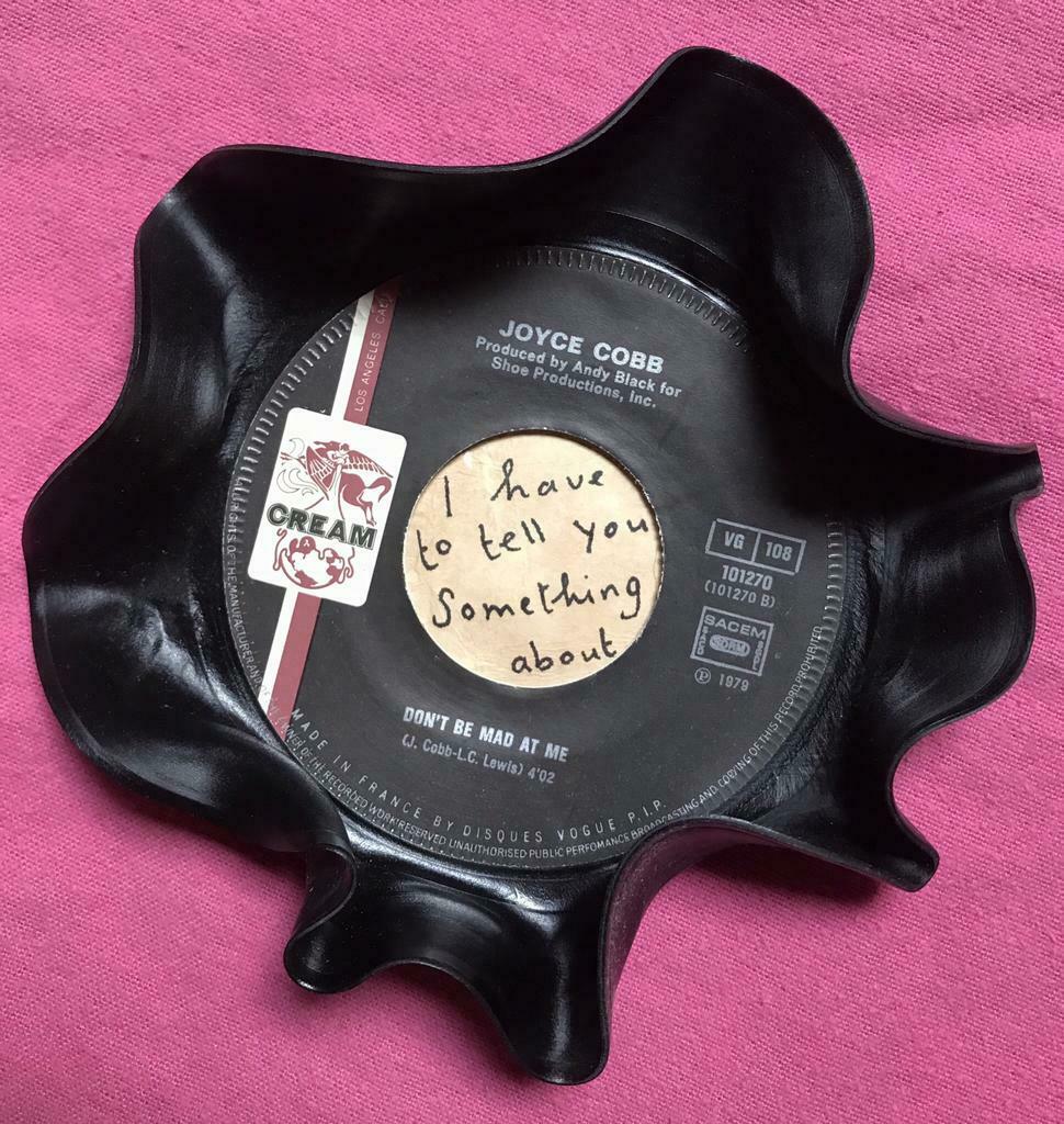 Pot rangement décoratif disque Vinyle artisanat Joyce Cobb, Comme neuf