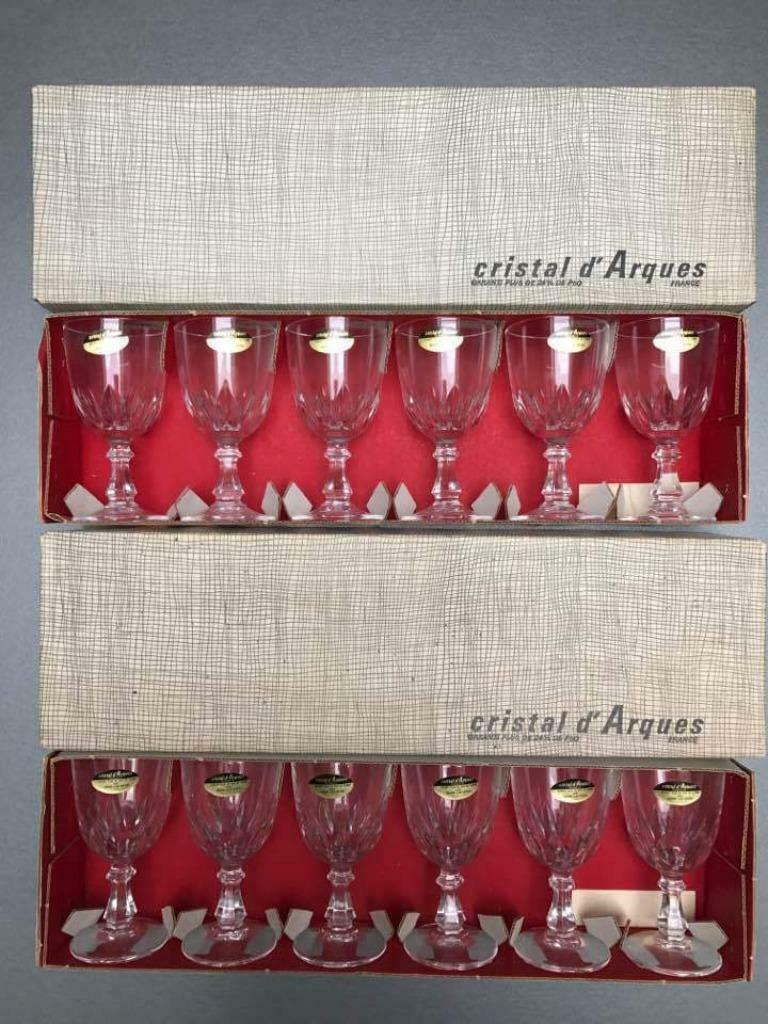 Lot van 12 glazen met steel 5 cl Cristal d'Arques, Glas of Glazen, Ophalen of Verzenden, Overige stijlen, Glas