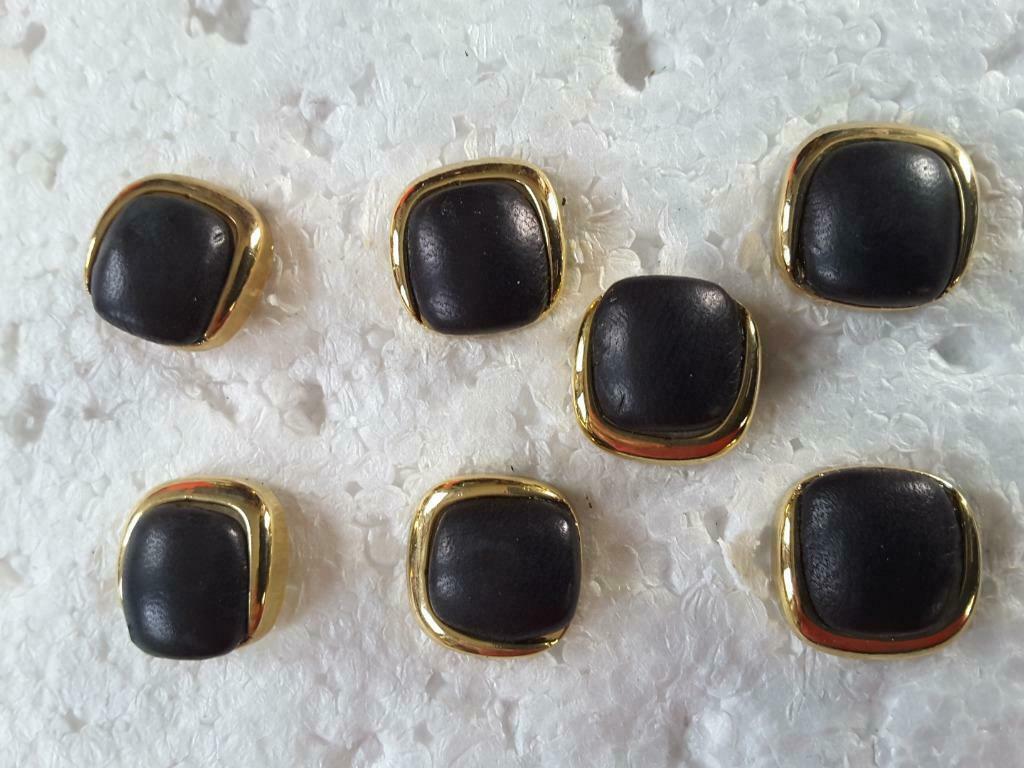 set van 7 knopen 16 mm marineblauw vierkant gouden rand met, Ophalen of Verzenden, Nieuw, Knoop of Knopen