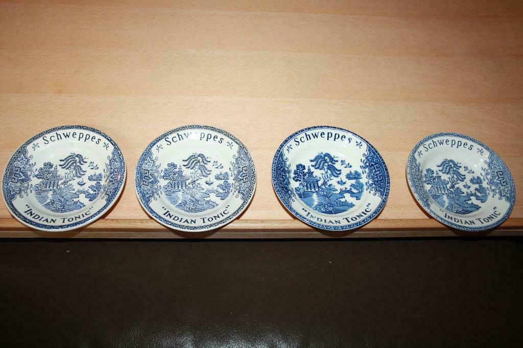 Schweppes - Indian Tonic 4 bordjes, schaaltjes per lot of st, Ophalen of Verzenden