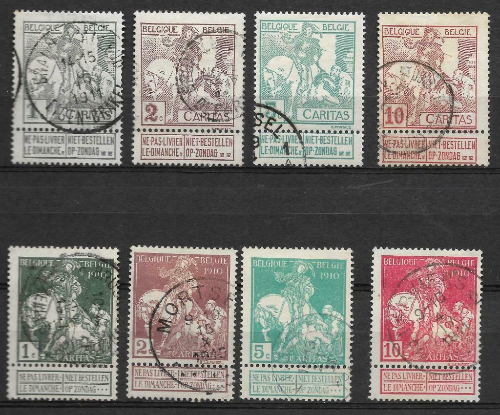 POSTZEGELS BELGIE- WERELDTENTOONSTELLING BRUSSEL-NR.84/91, Enlèvement ou Envoi, Affranchi, Oblitéré