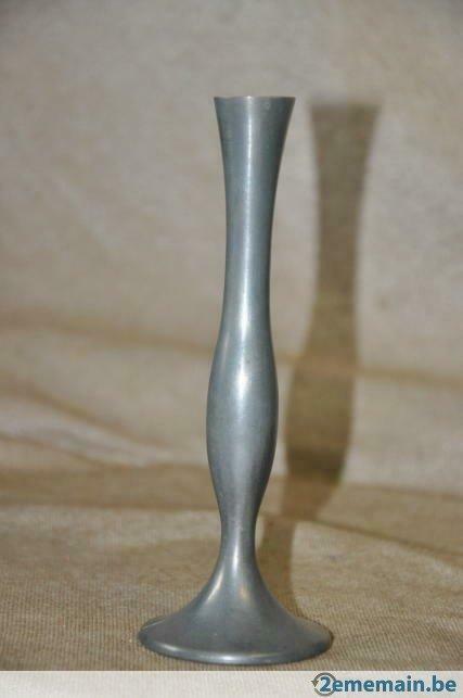 vase soliflore imitation etain, Antiquités & Art