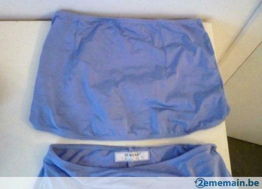 bikini bleu indigo lavande IN WEAR 38-40 bandeau+culotte jup, Kleding | Dames, Ophalen of Verzenden, Nieuw, Blauw, Bikini