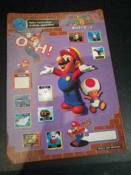 Autocollants Mario 64 1997, Utilisé