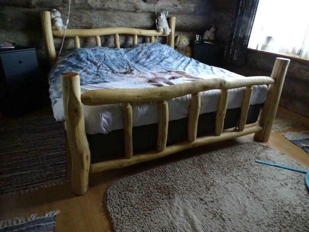boomstam bed loungebank zitbank box spring bed ombouw, Enlèvement ou Envoi, Neuf, Bois