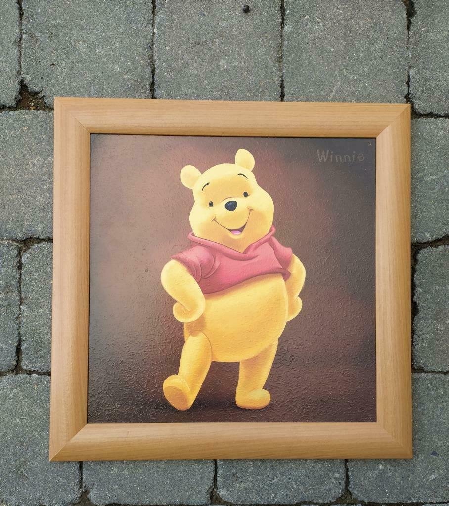 Winnie de Poeh schilderij met houten kader, Enlèvement ou Envoi, Utilisé, Décoration murale