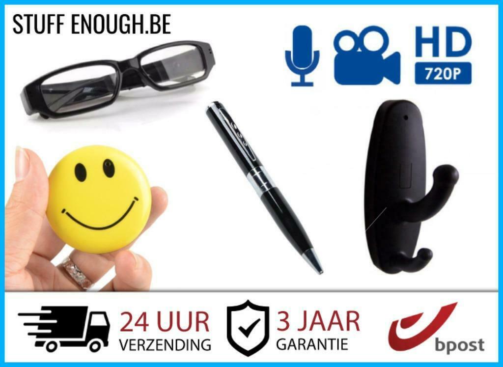 Caméras espion 2025 - Tournage en 4K + Microphone Lunettes, Envoi, Neuf, Caméra d'intérieur