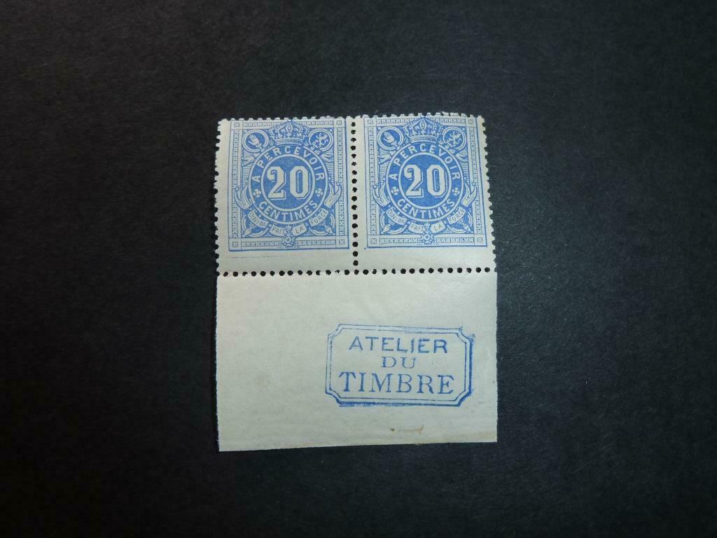 België strafportzegel TX2A postfris in paar - ZELDZAAM, Ophalen of Verzenden, Zonder stempel, Postfris, Postfris