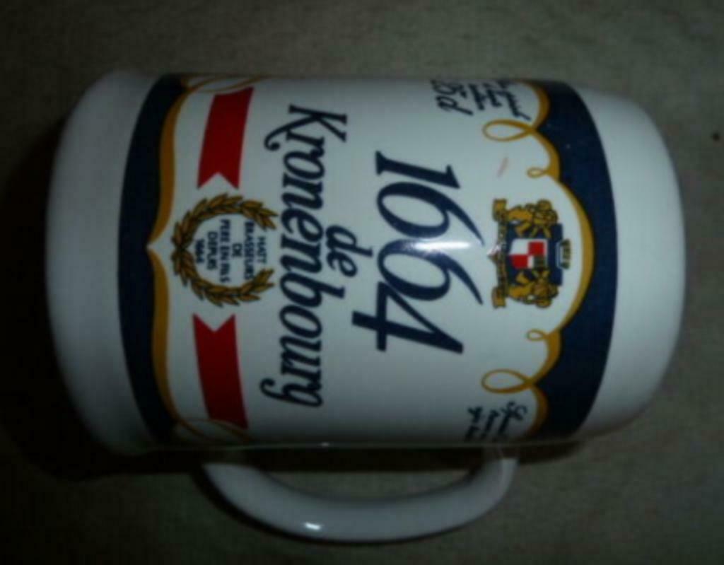 #C Bier glas / stenen pul 1664 DE KRONENBOURG 25cl, Ophalen of Verzenden, Nieuw, Bierglas