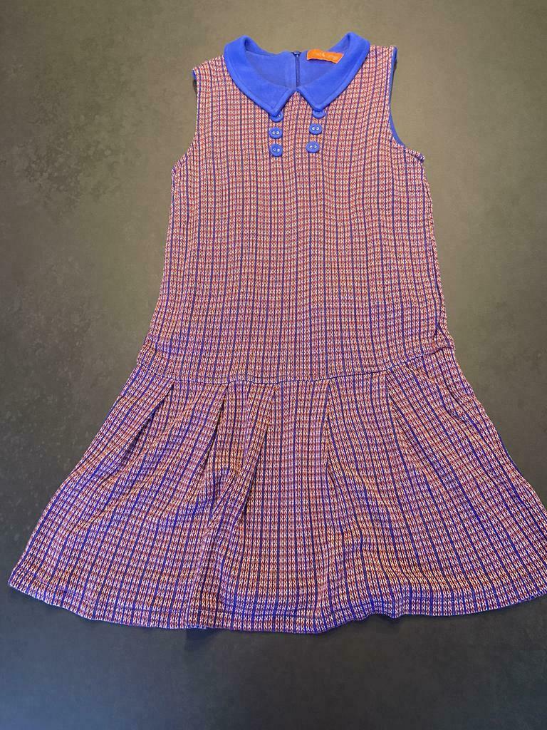 Fred & Ginger. Kleedje rood met blauw. Maat 140., Kinderen en Baby's, Meisje, Ophalen of Verzenden, Zo goed als nieuw, Fred & Ginger