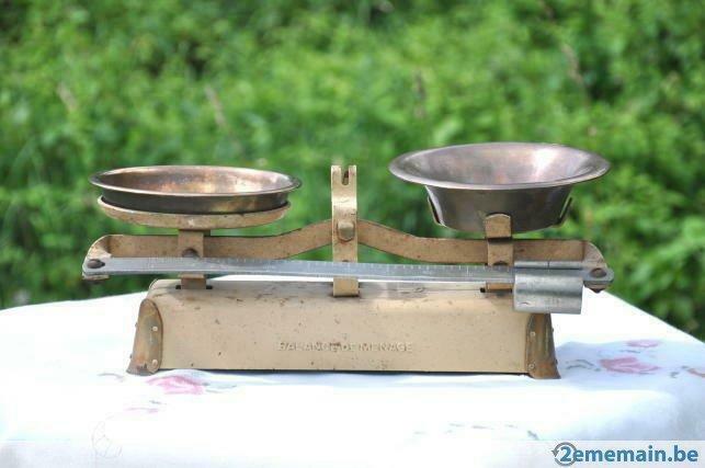 ancienne balance de ménage a plateau et curseur, Enlèvement ou Envoi