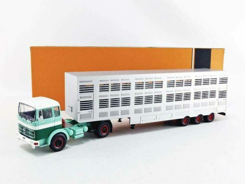1:43 Ixo Mercedes LPS 1632 1970 vrachtwagen veetransport, Ophalen of Verzenden, Nieuw, Bus of Vrachtwagen