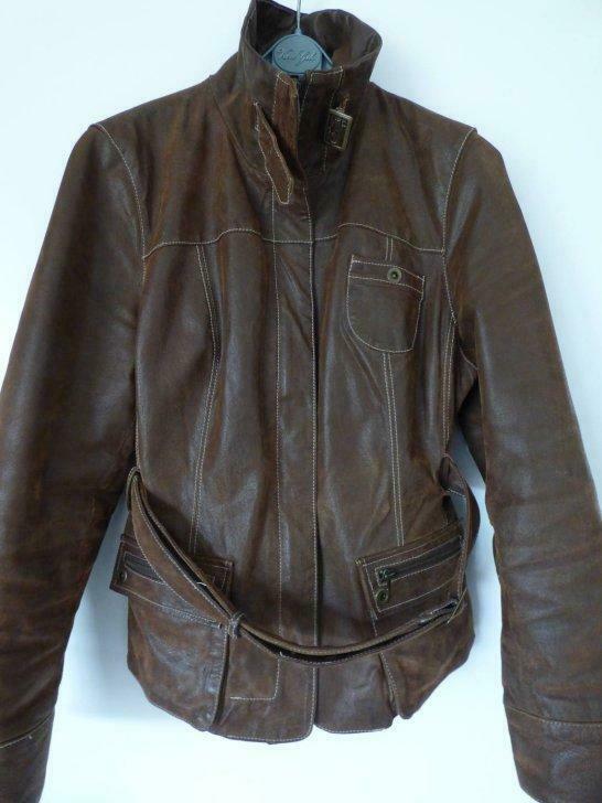 Vrouwen leren vest, Ophalen, Gedragen, Maat 42/44 (L), Bruin