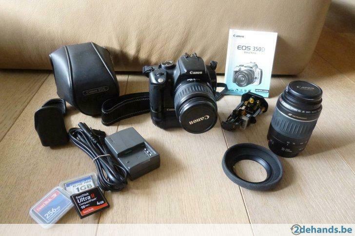 canon eos 350d + toebehoren, Audio, Tv en Foto, Fotocamera's Digitaal, Ophalen of Verzenden, Gebruikt, Spiegelreflex, Canon