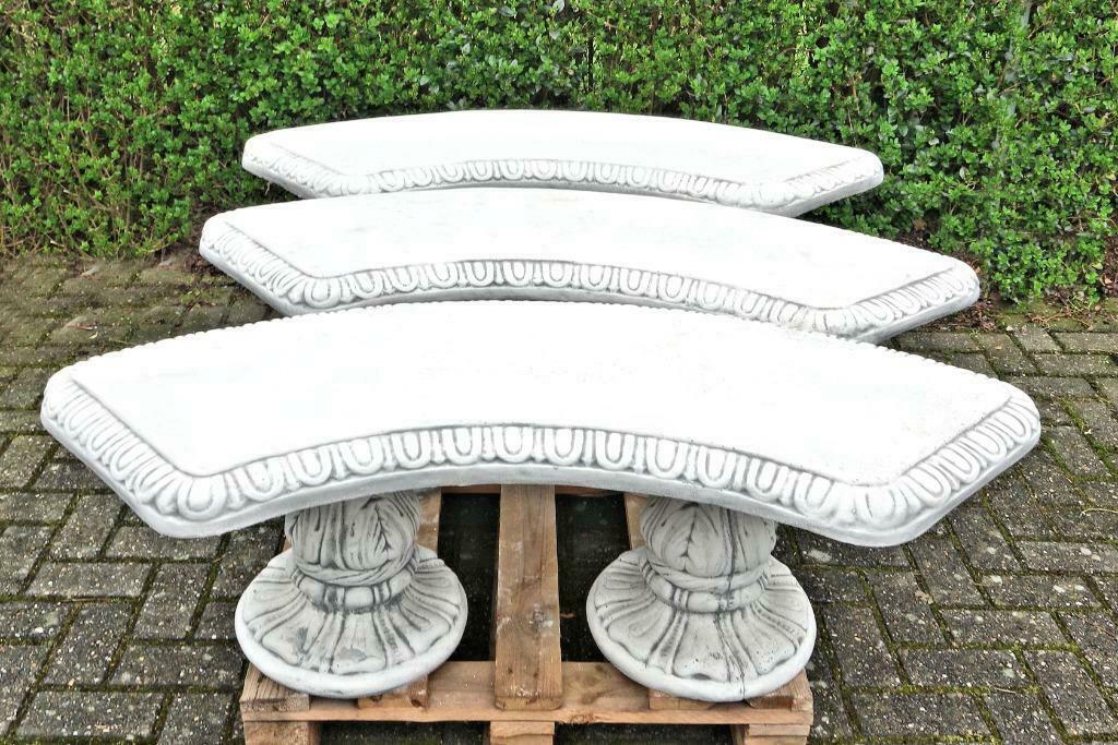 Betonnen banken halfrond en recht tuinset banken + tafel, Ophalen, Nieuw, Overige materialen, Tuinset