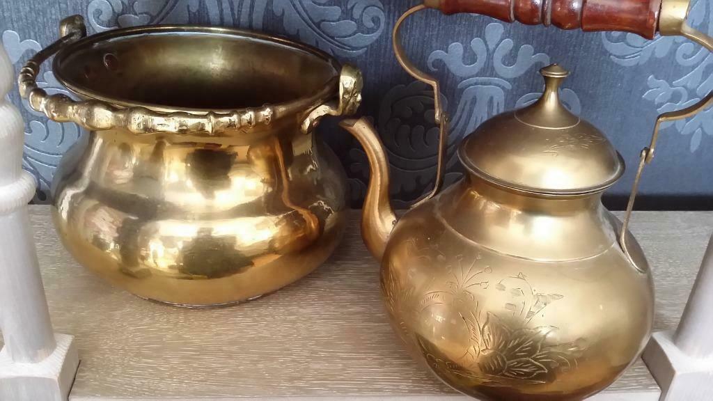 Pots en cuivre 2 pièces bouilloire et cruche, Enlèvement ou Envoi, Cuivre