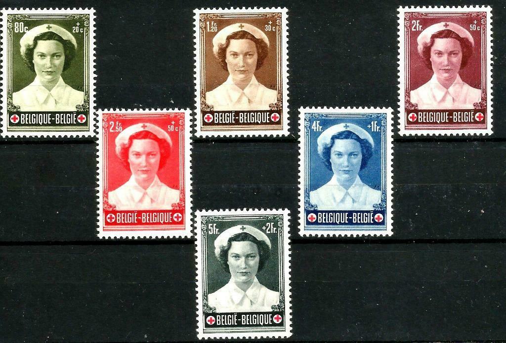België 1953 Prinses Joséphine-Charlotte OBP 912/917**, Sans timbre, Neuf, Non oblitéré, Gomme originale