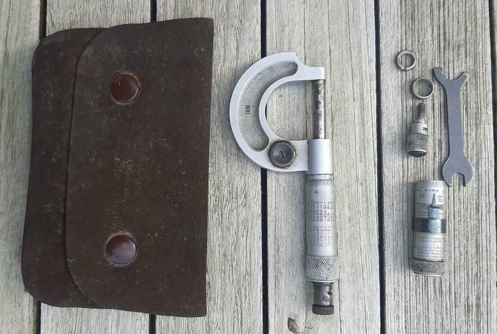 micrometer 'inches' setje....., Doe-het-zelf en Bouw, Meetapparatuur, Ophalen of Verzenden, Gebruikt, Overige meters