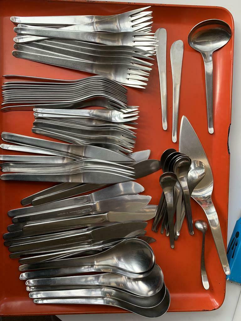 Hugo Pott 89 delig  12 personen 18/10 staal bestek 22, Enlèvement, Comme neuf