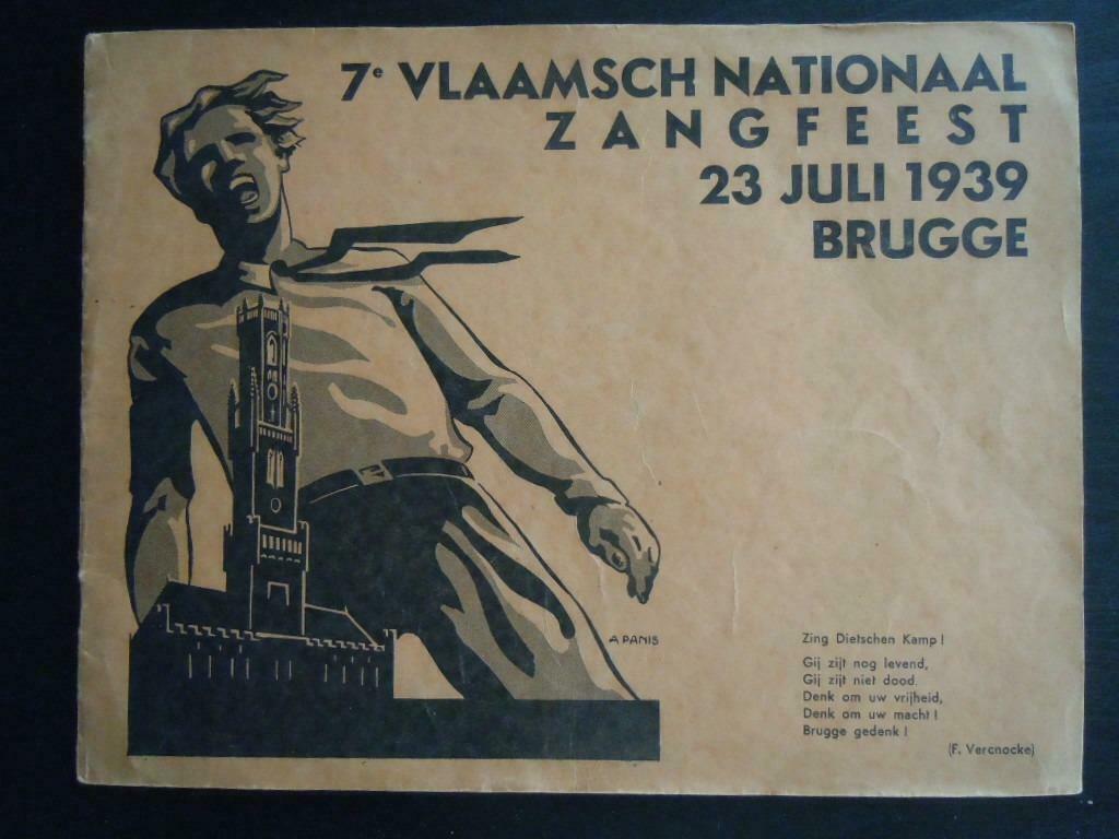 7e Vlaamsch nationaal zangfeest 23 juli 1939 Brugge, Enlèvement ou Envoi, Utilisé, Général