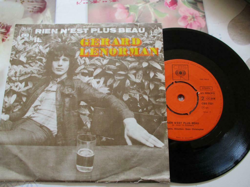 DISQUE VINYL 45 TOURS. GERARD LENORMAN. "RIEN N'EST PLUS BEA, Enlèvement ou Envoi, Autres genres, Single