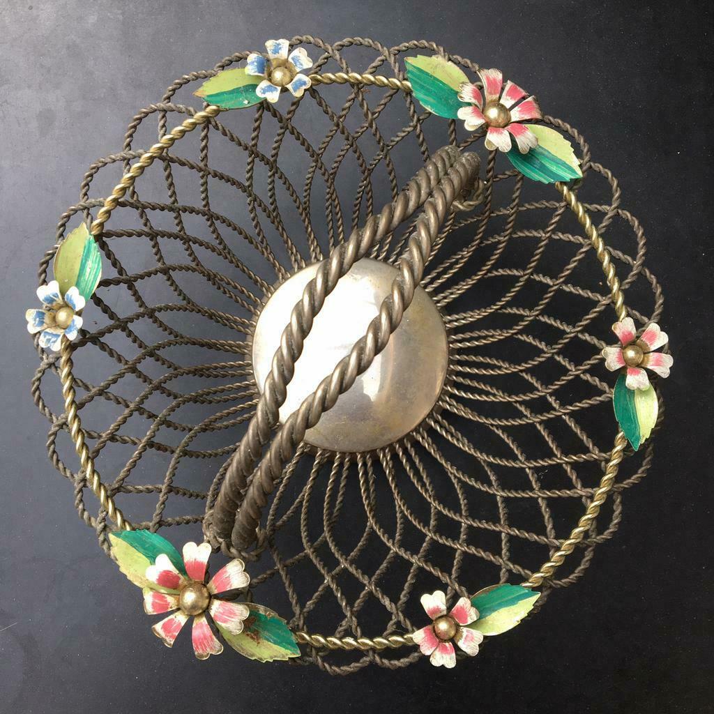 Draadmand in metaal fruitmand metaal bloemendecor, Ophalen of Verzenden