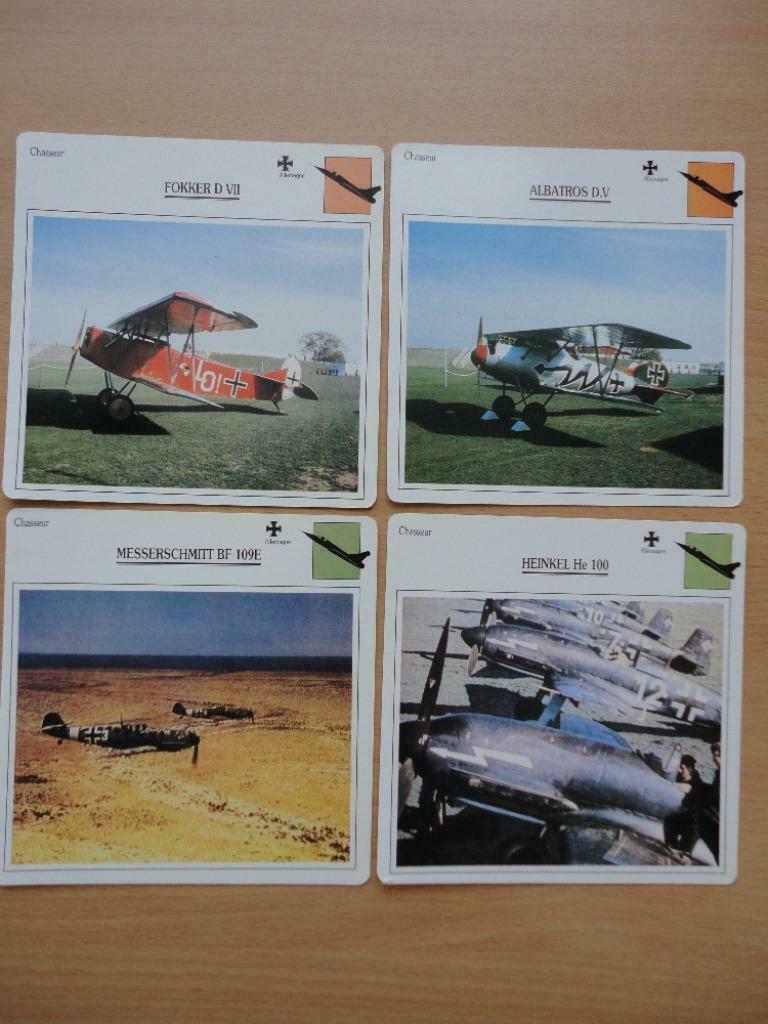 4 fiches avions Allemagne (tout ou à la pièce) parfait état, Verzamelen, Ophalen of Verzenden