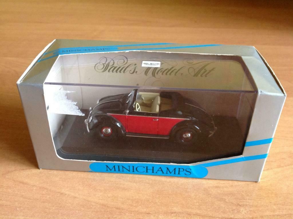 Minichamps 1/43 VW cox Hebmüller black/red réf 052130, Hobby & Loisirs créatifs, Enlèvement ou Envoi, Comme neuf, Voiture, MiniChamps