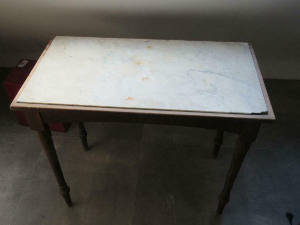 Oude cafetafel met marmeren blad, Ophalen of Verzenden