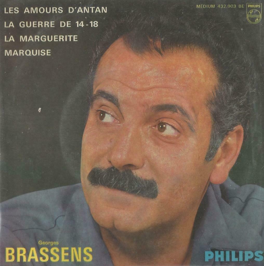 Georges Brassens – Les amours d’antan / Marquise + 2 – EP, Gebruikt, 7 inch, Ophalen of Verzenden, Pop