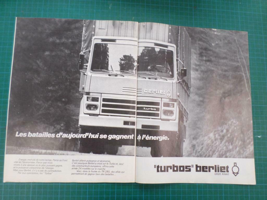 publicité papier  - Berliet - 1977, Collections, Marques & Objets publicitaires, Utilisé, Autres types, Enlèvement ou Envoi