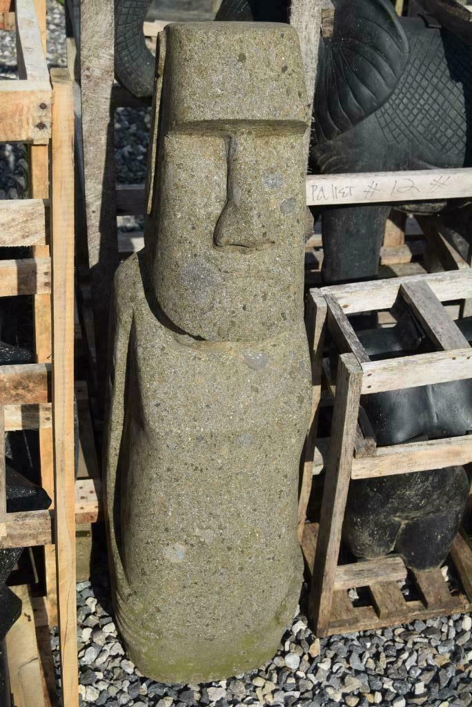 Sculptuur, Moaî standbeeld in natuursteen (Hoogte 1.03m), Ophalen, Gebruikt, Steen, Overige typen