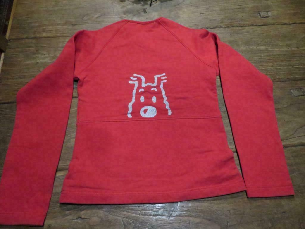 Pull Rouge 'Tintin' taille 12 - 14a, Enfants & Bébés, Enlèvement ou Envoi, Comme neuf, Fille, Pull ou Veste