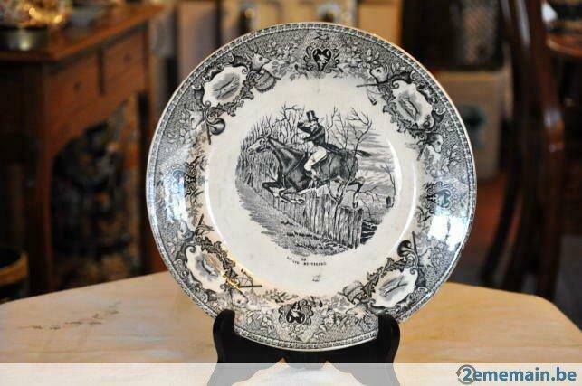 § assiette mouzin lecat nimy chasse, Antiquités & Art, Enlèvement ou Envoi