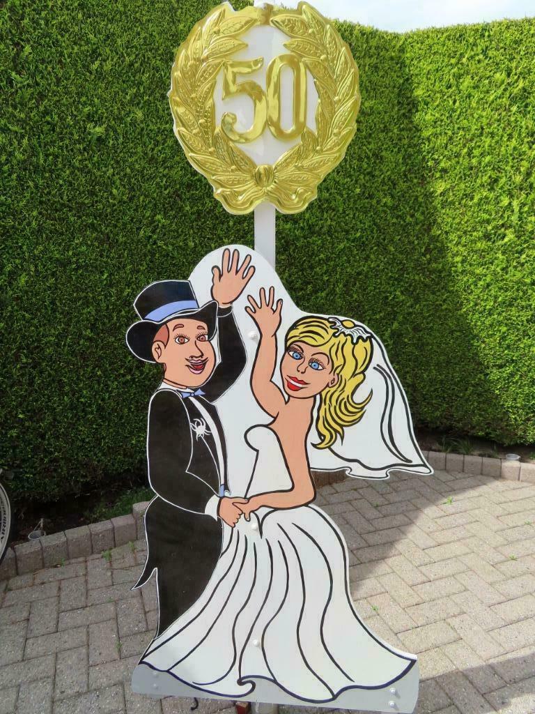 50 jarig huwelijk feestbord huren zie geweldige keuze., Enlèvement, Neuf, Article de fête